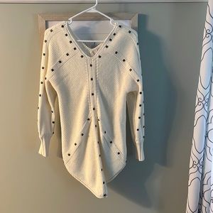 Cream blouse with square tiles